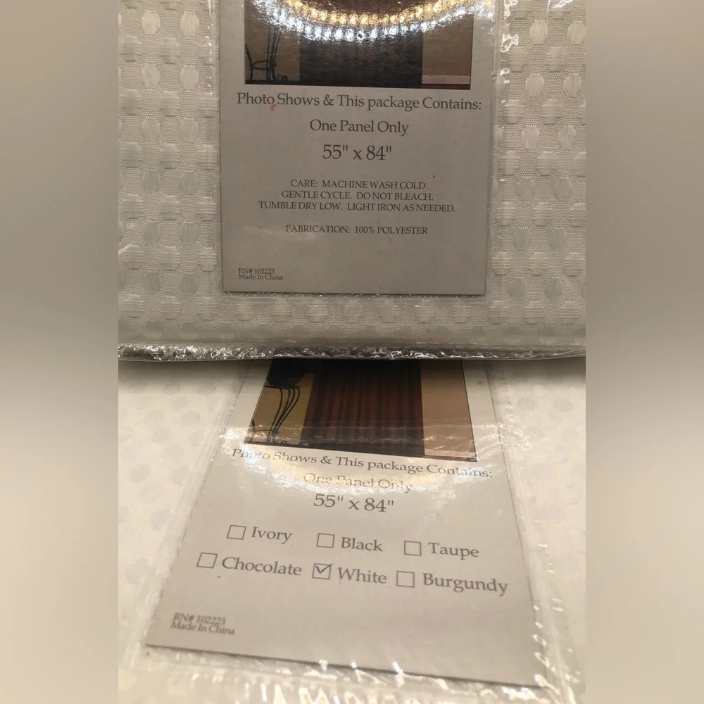 Set/2 White Britney Panel Curtains  55”x84” New Unopened, Original Packaging - Picture 2 of 3